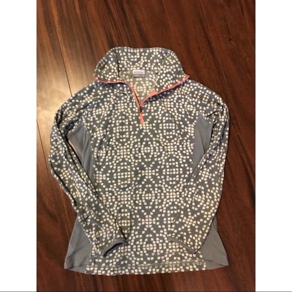 Columbia women’s medium quarter zip fleece pullover sweater, grey white - Picture 2 of 13